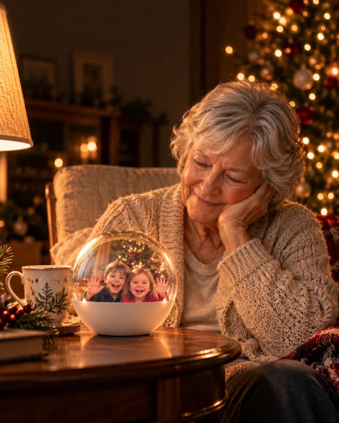 Grandmother watching her grandkids on the Heirloom Orb