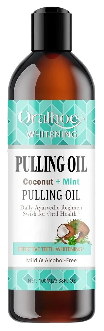 Coconut Mint Pulling Rinse bottle with coconut and mint drawings